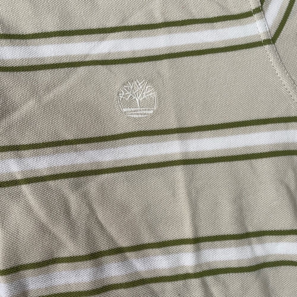 Timberland Beige and Olive Striped Polo Shirt - Picture 3 of 12